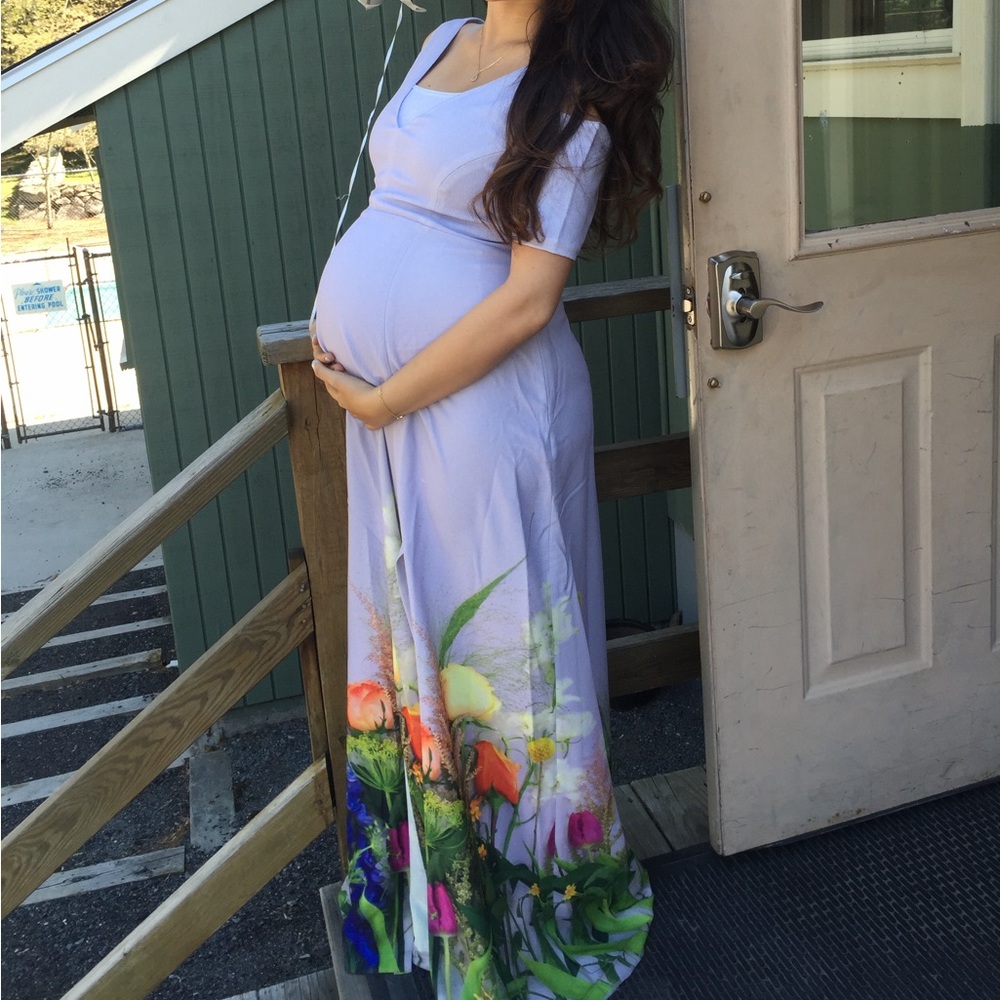ASOS Lavender Floral Maternity Maxi Dress